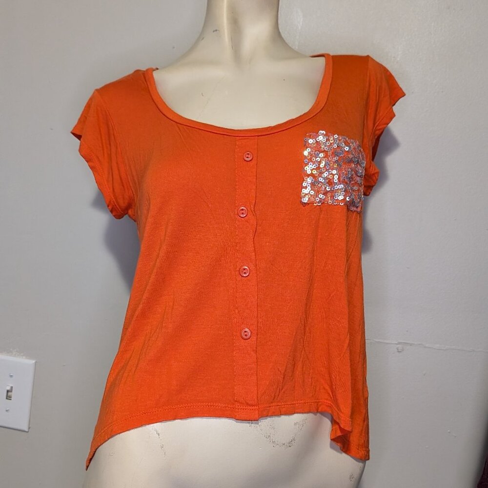 Rewind Orange Crop Tee L EUC